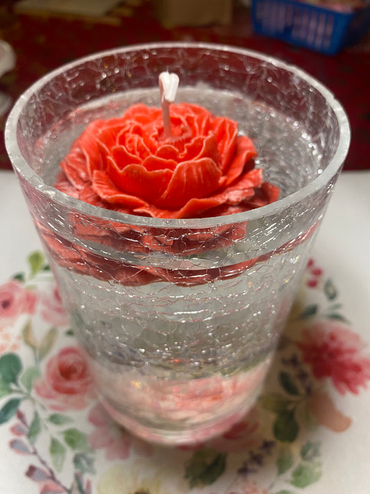 Red Peony Rose Candle