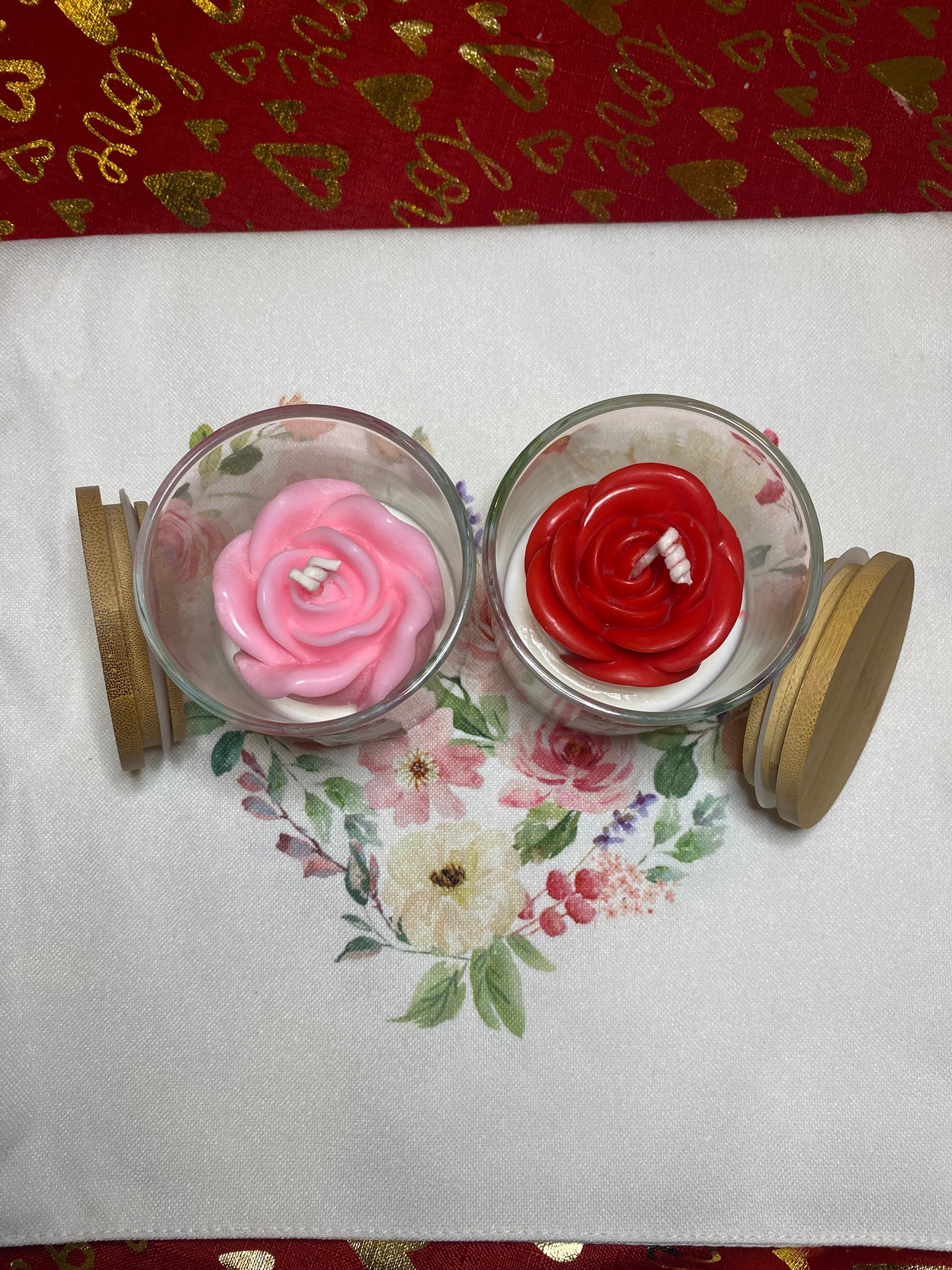 (Set of 2) Vintage Rose Candles